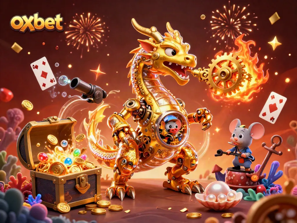 Experience thrilling gameplay with a golden dragon at OXBET, featuring explosive treasures and vibrant energy.