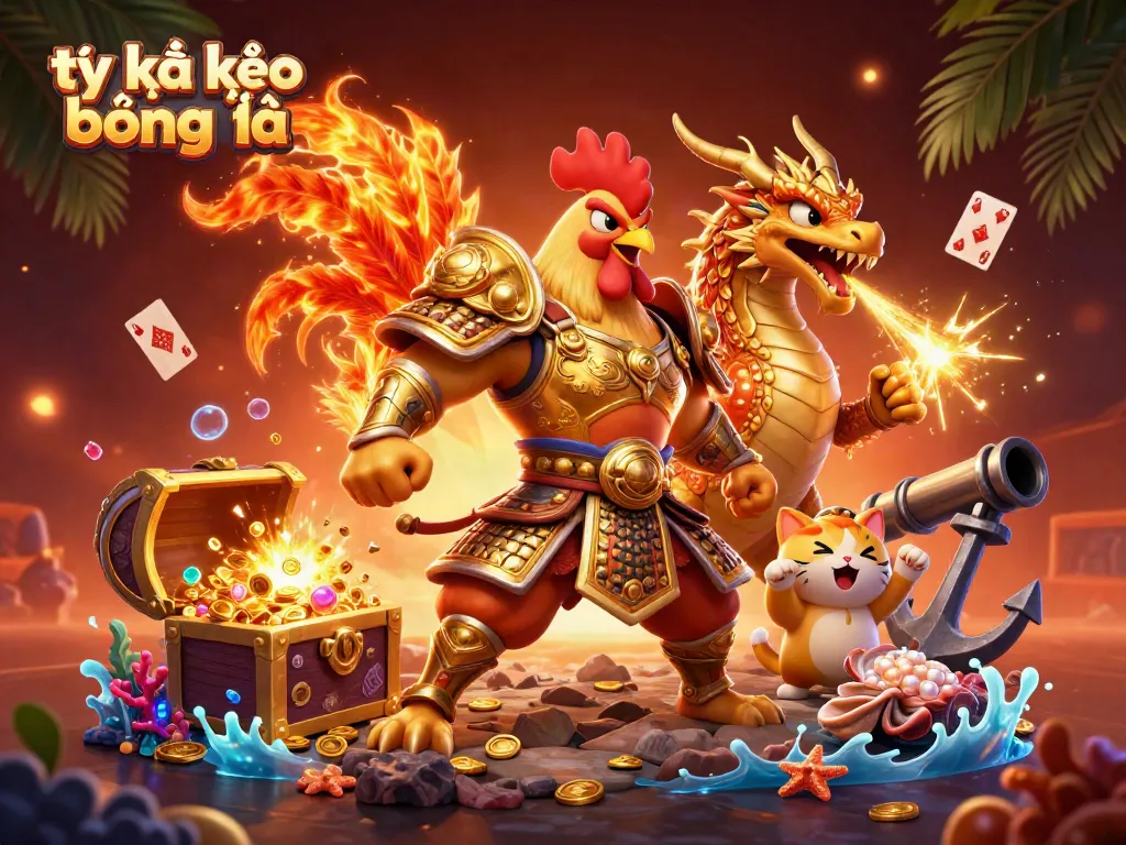 Engage with tỷ lệ kèo bóng đá through a thrilling scene featuring vibrant casino characters and elements.