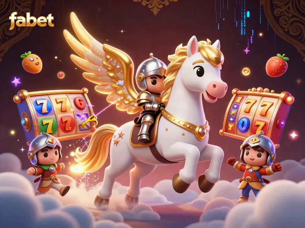 Experience fabet's thrilling gaming with dazzling visuals of casino adventures in this vibrant scene.