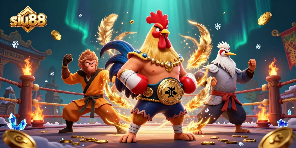 Siu88's dynamic casino scene with 3D characters in action, showcasing the excitement of online gaming.