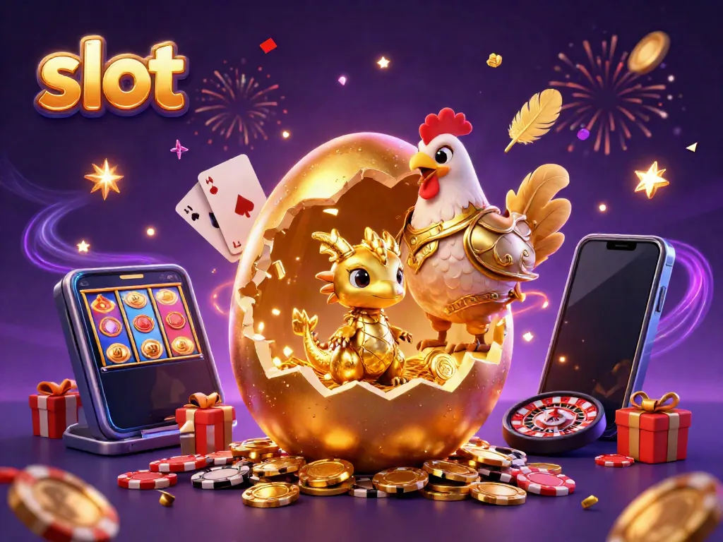 Experience thrilling slot action with a golden dragon guarding jackpots and festive casino symbols.